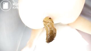 Constipated woman's defecation
