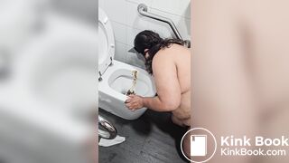 PLAYING WITH STRANGERS' SHIT IN PUBLIC TOILET