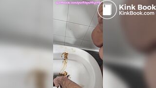 PLAYING WITH STRANGERS' SHIT IN PUBLIC TOILET