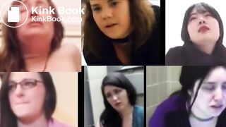 Hard pooping straining faces with sound