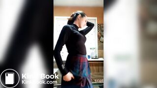 russian drops a big load in a plastic bowl