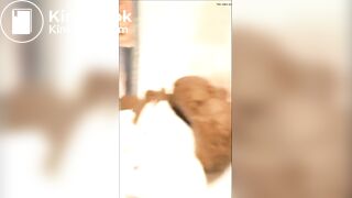 blond milf in front of guitar monster turd