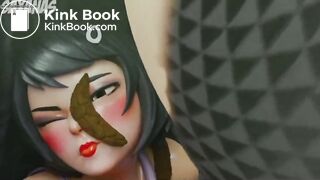 Gwen Takes a hot shit in a trash can