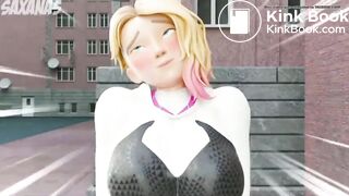 Gwen Takes a hot shit in a trash can