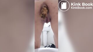 sexy girl standing poo into the toilet - video 2