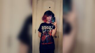 Ugly goth girl shits for cash