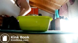 Italian girl poops after constipation