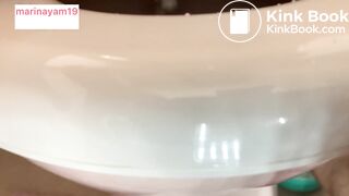 Girl shitting and farting in toilet - video 2
