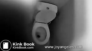 A girl drops a HUGE monster log into toilet