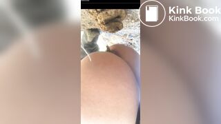 Girl has diarrhea outside - video 2