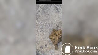 Girl has diarrhea outside - video 2