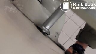 She makes a big poop while pushing with her hand