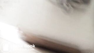 She makes a big poop while pushing with her hand