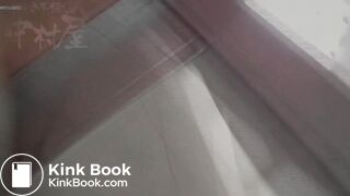 She makes a big poop while pushing with her hand