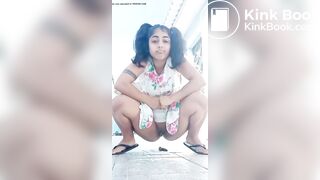 Desi Chubby Girl Pooping on Floor