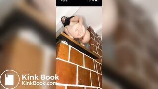 Cute Girl with Headscarf Shits over wall