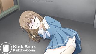 Restrained Girl unable to go to the toilet