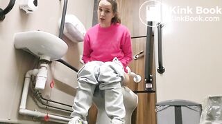 girl poops in public toilet - video 7