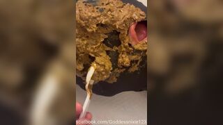 Goddess’s 2nd day feeding shit eater