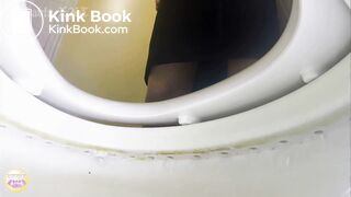 Pretty Japanese girl pooping in toilet