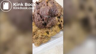 The girl moaned as she defecated.