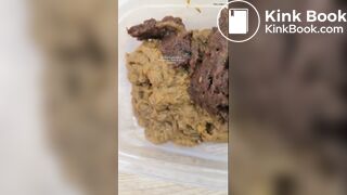 The girl moaned as she defecated.