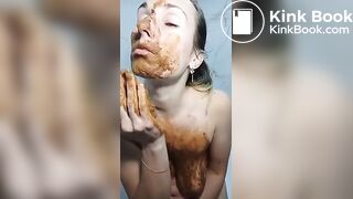 A Saggy Lady sucks a Turd