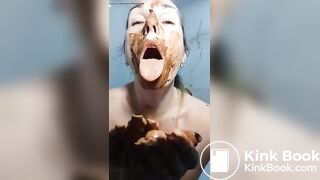 A Saggy Lady sucks a Turd