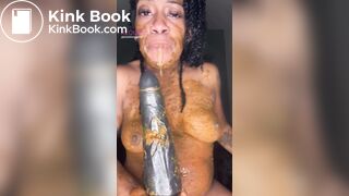 Nasty anal hoe taste shit of her dildo