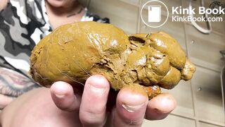 Huge and hard constipation log