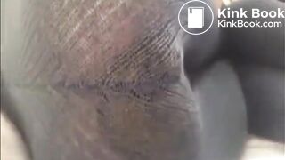 Pooping and peeing black wool tights