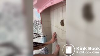 Beautiful latina shits and plays with her anus