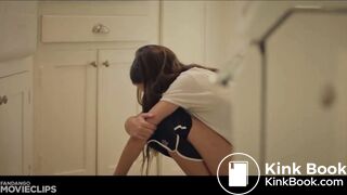 Girl poops in pan scene