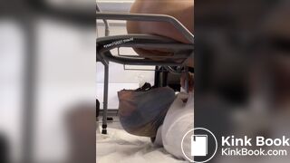 Mistress Filiz shitting mouth on chair