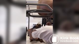 Mistress Filiz shitting mouth on chair