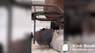 Mistress Filiz shitting mouth on chair