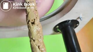 Soft poop from a potty chair very close up