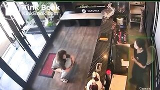 Woman takes a dump in a store