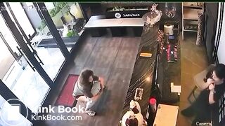 Woman takes a dump in a store