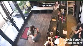 Woman takes a dump in a store