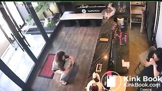 Woman takes a dump in a store