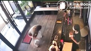 Woman takes a dump in a store