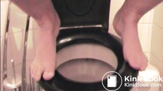 Sexy girl shits in german shelf toilet #4