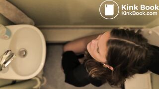 Girl wakes up and has to take a poop