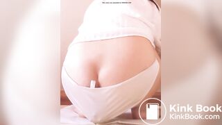 Huge white japanese panty poop