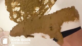 Girl walking in her diarrhea in socks