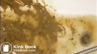 Girl walking in her diarrhea in socks