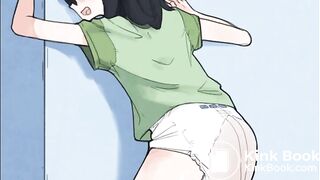 Anime girl pooping in her diaper