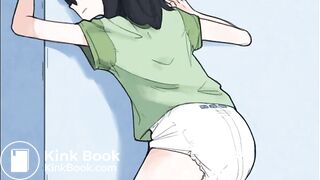 Anime girl pooping in her diaper