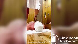 Mistress Filiz shitting in his mouth